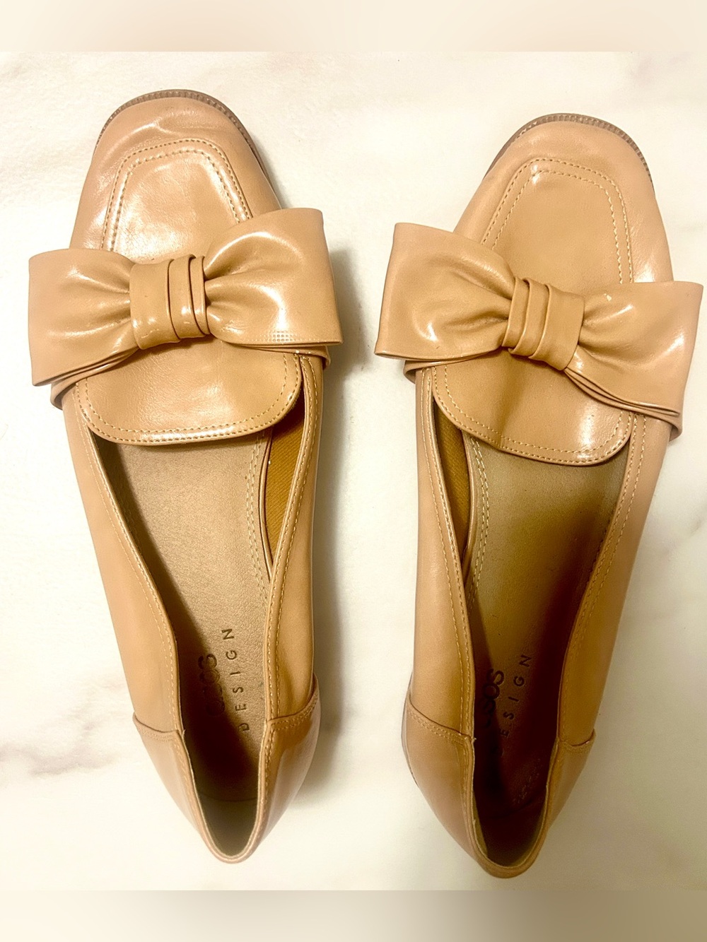 ASOS Caramel Big Bow Flats, Neutral • Women’s 10